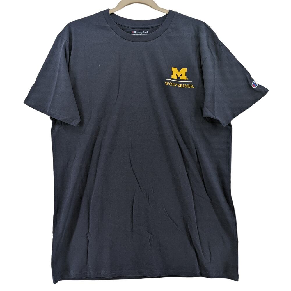 Champion Michigan Wolverines Tshirt Large Navy University Sports‎ NCAA Football